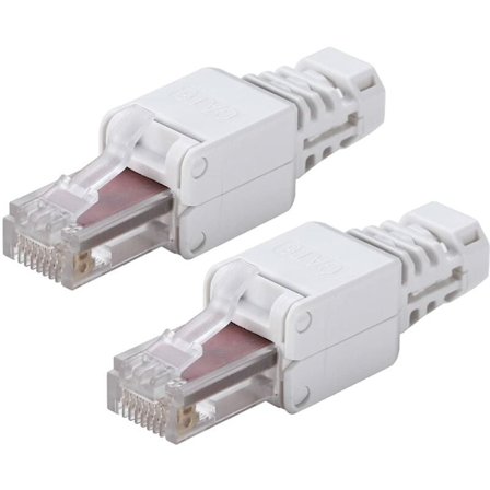 2 st RJ45-kontakter utan verktyg UTP-nätverkskontakt, verktygslös för CAT5/5E CAT6/6A Solid Stranded Ethernet-kabel