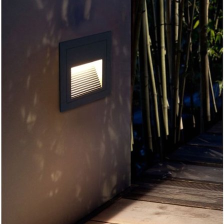 3W LED-upotettu seinävalaisin Portaiden valot Askelvalot (Lämmin valkoinen) Yöpöytälamppu Alumiininen valaistus ja koristevalot IP65