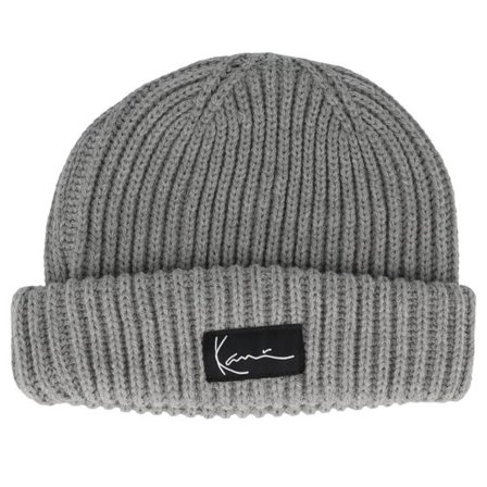 Karl Kani - Grå cuff Beanie - Signature Fisherman Grey Melange Cuff @ Hatstore