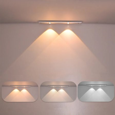 30cm LED-skåpsbelysning, USB-laddningsbart batteri nattljus skåpsbelysning, garderobsbelysning bottenstångsbelysning köksbelysning, självhäftande 