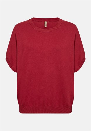 Soyaconcept - Kortermet finstrikket genser i rød for damer i størrelse M (40) - Cellbes