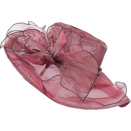 Dame Organza Kirkehat Elegant Sommer Bredskyggede Hat Bryllupsfest Kasket Rejse Mesh Hat Vintage Blomster Gaze