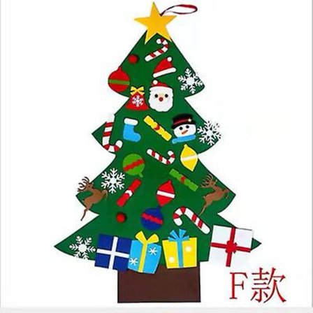 DIY Filt Julgran med Ornament, Julgran med en Rulle Dubbelsidig Tejp, Julklappar för Barn Nyår Handgjord Jul Dörr Vägg Hängdekoration