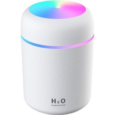 300ml LED Luftfuktare USB Aromspridare Bil Luftrenare med Färgglada LED-lampor Vit YYV