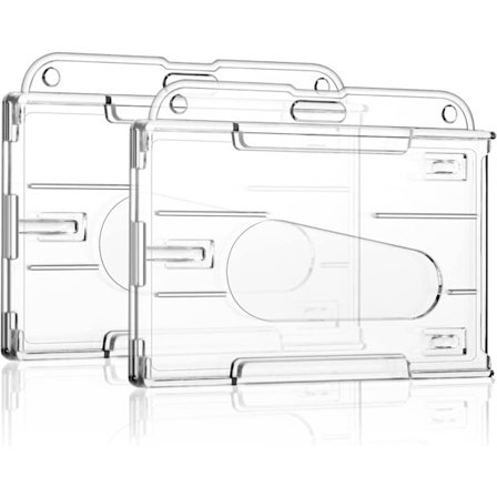Horisontell ID-korthållare, 2 st transparenta ID-korthållare, 2 kort P
