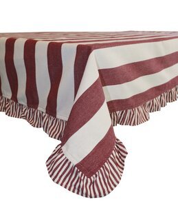 Bordduk Filippa garnfarget stripe 140x250cm Rød