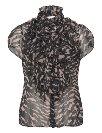 Saint Tropez Liljasz Crinkle Ss Shirt - Black - S
