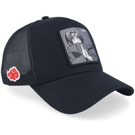 Capslab - Svart trucker Keps - Naruto Itachi Black A-Frame Trucker @ Hatstore