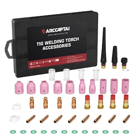 ARCCAPTAIN TIG-svetsbrännartillbehörsset, 49 delar, ren kopparkonstruktion,49PCS AR-TA001