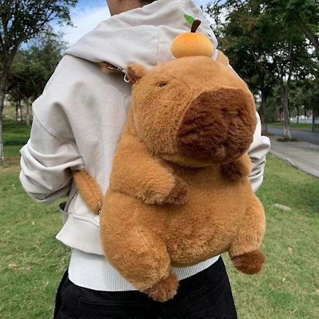 Capybara Plys Rygsæk Kawaii Mode Plushie Dukke Pels Taske Børnetaske Skuldertaske Mini Rygsæk