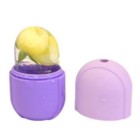 Skönhet Silikon Ice Cube Massager Face Ice Roller Hudvård purple