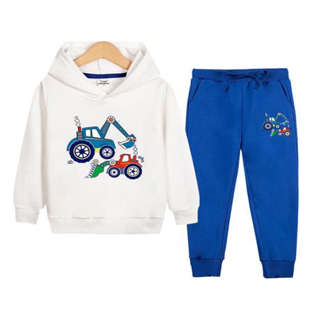 Pojkar Elastisk Midja Träningsoverall Set Långärmad 2 Delar Outfit