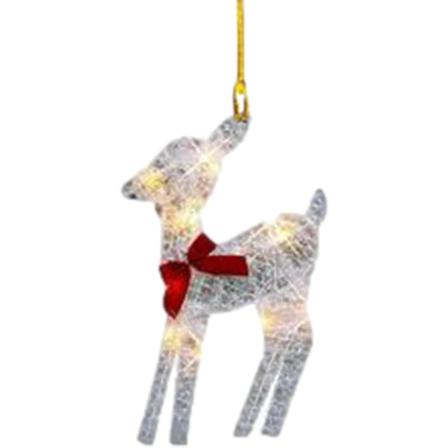 2 stk Reinsdyr Juletrærpynt, 2d Akryl Julehengende Ornament | Bærbar Akryl Bakkespeil Henger For Gutter Og Jenter,f
