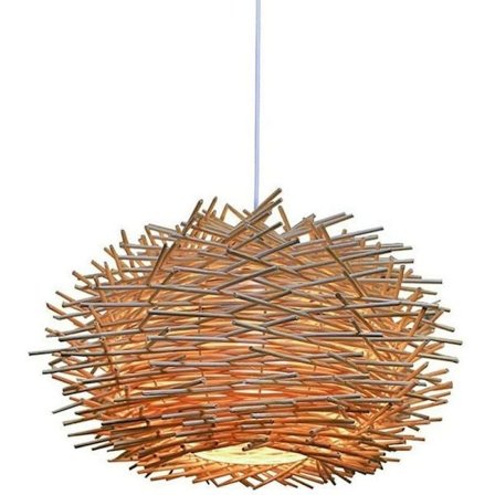 Rattan Pendellampe, Justerbar Fuglerede Lysekrone, Soveværelse