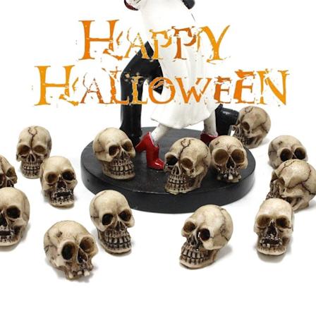 20 stk Mini Plast Skallehoder Skremmende Skjelettpynt Halloween Spøk Props Festdekorasjon Festgaver Leke DIY