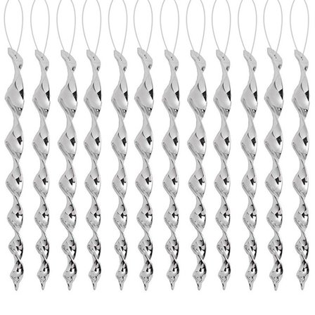 INF Spiralformet reflekterende fugleskremsel 10-pakning Sølv 30 cm