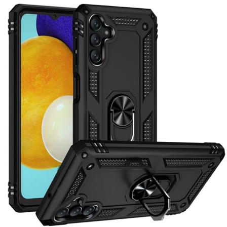 Samsung Galaxy A04s 4g Armor Hybrid Metallring Skal - Svart Svart