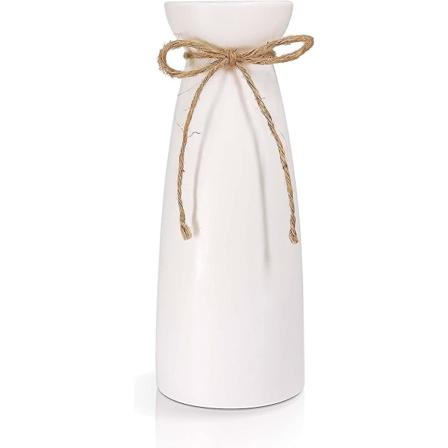 Keramikkvase, stor hvit blomstervase, moderne bordvasedekorasjon, dekorativ vase av høy kvalitet, til hjemmet, fest, midtpunkt for bryllup