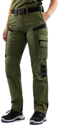 Arbetsbyxor Fristads Dam Byxa 2554 STFP, dam, Militärgrön/Svart Arbetskläder