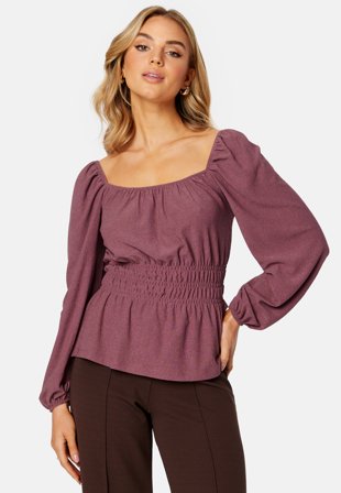 Happy Holly Marcella smock top Dark pink Klær