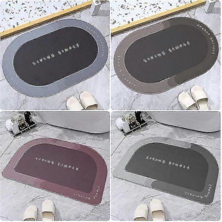 Superabsorberende bademat, hurtigtørkende baderomsmatte, sklisikker dørmatte for inngangsparti, Nappa Skin Floor#zmn001