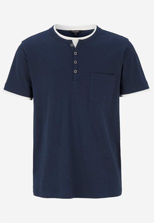 Cellbes of Sweden - T-shirt med knapstolpe i marine til herrer i størrelse L