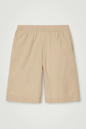 COS Men's Elasticated Cotton Shorts in Beige