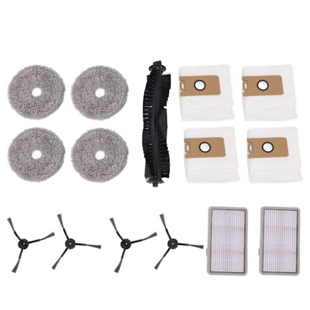 Tilbehørssett for robotstøvsuger: Hovedbørste, filter, sidebørste, moppepute, støvpose for Ultenic H1, MIE, DEWE, Point ORBIT S1, S1 PLUS