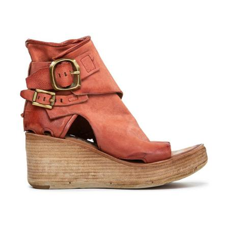 A.s.98, Noa wedges with buckle Oranje, Dames, Maat:37 EU