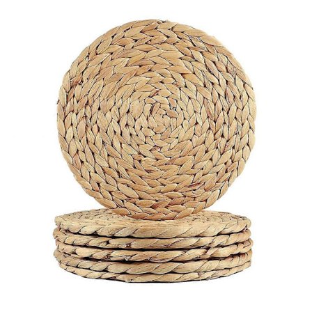 Braided Water Hyacinth Placemat, Natural Design for Enhanced Table Settings