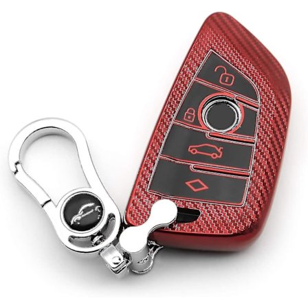 Bilnøgleetui med nøgleringssæt nøgleholder krog rød