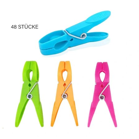 Tøjklemmer, 48 plastiktøjklemmer, tøjklemmer med stærkt greb -FA-