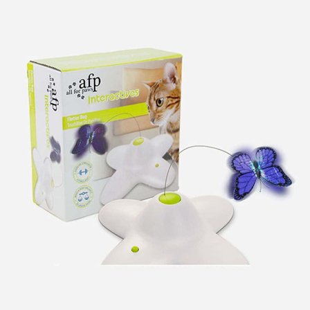 All for Paws Interaktiivinen Flutter Bug Kissa Perhonen Lelu Kahdella Vaihdolla Automaattinen Kissa Lentävät Lelut Sisäkissoille (1 Pakkaus)