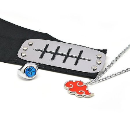 Xdkj 3pcs Ring Set 1 Naruto Adjustable Anime Ring 1 Headband 1 Alloy Pendant For Kids
