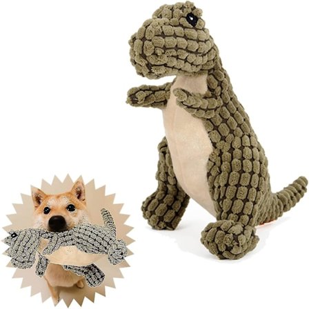 Uforgjengelig Robust Dino, Pipende Hundeleker For Aggressive Tyggere, Uknuselig Fylt Plysj Hundeleke
