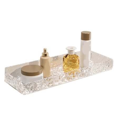 Akryl Flytande Badrumshyllor Utrymmesbesparande Väggmonterad Transparent Stenmönster