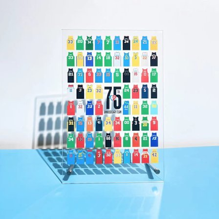 T-skjorter, sneakers, suvenirer, bilderammer, album, plakater, pynt, basketball