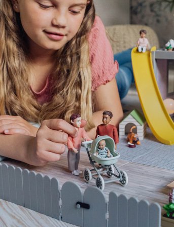 Lundby Lundby Docka Med Bebis & Vagn - Multi/patterned - SCALE 1:18