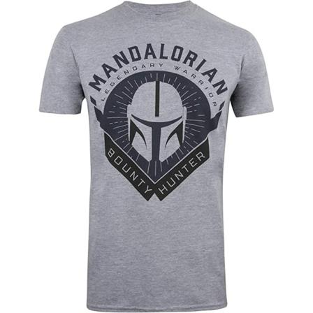 Star Wars: The Mandalorian Mens Bomull T-shirt S Grå