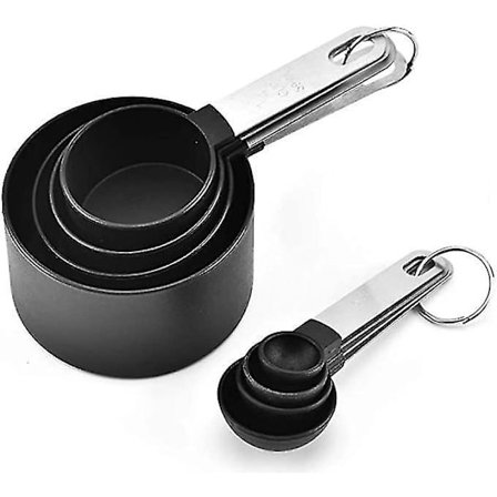 Måleskeer og Målekopper Sæt 4 Kopper 4 Skeer Plastik