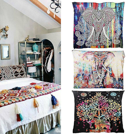 Elefantti-seinävaate Värillinen Painettu Seinämatto 130x150