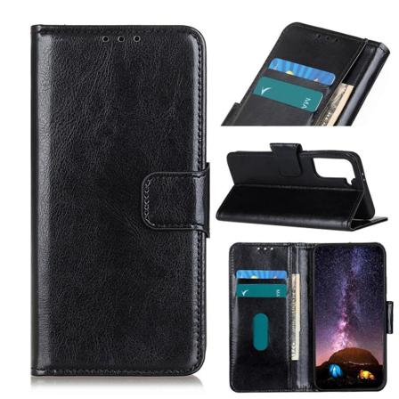 Samsung Galaxy S21 Plus - Crazy Horse Fodral - Svart Black Svart