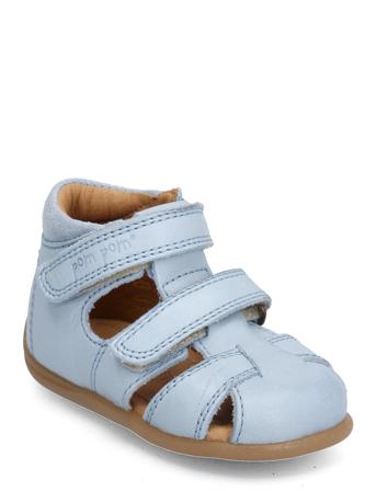 Starters Two Velcro Sandal Pom Pom Blue