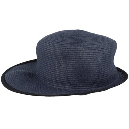 Seeberger - Blue - straw - Hat - Soft Braid Swallow Blue/Black Cap - Hatstore