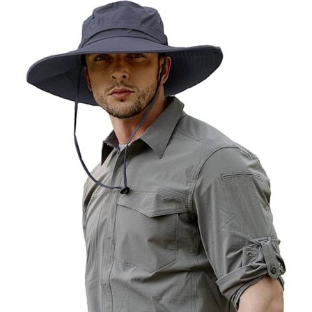 Bredbremmet vanntett solhatt for menn utendørs solbeskyttelse stor brem solskjerm fiskerhatt