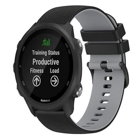 Til Garmin Forerunner 245 Music 20 mm ternet tofarvet silikoneurrem