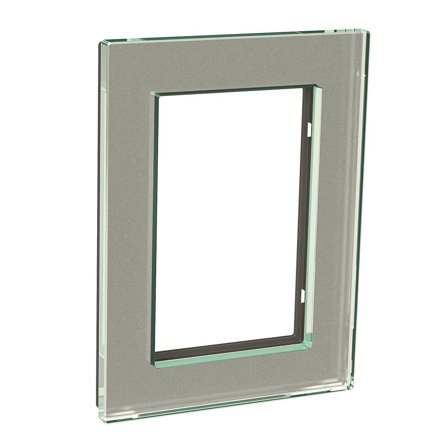 Schneider Electric Exxact Solid Dekkramme 2-roms, glass, Strømbrytere & vegguttak