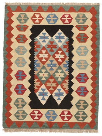 Tapis Persan Kilim Ghashghaï 155X200 Orange/Vert Foncé ( Perse/Iran)