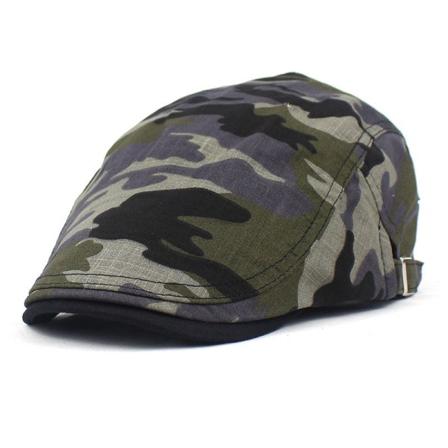 Baret Hat 2022 forår og sommer camouflage bomuld og hør åndbar solbeskyttende solskærm Gray Adjustable