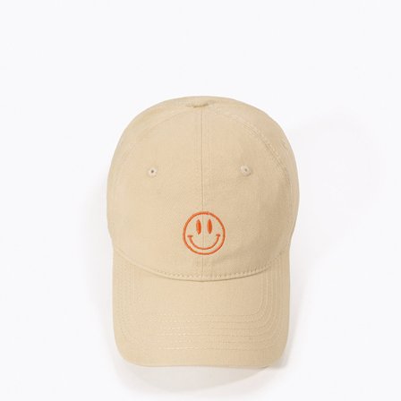 Unisex Smiley Face Grafisk Baseball Cap Vintage Distress Bomull